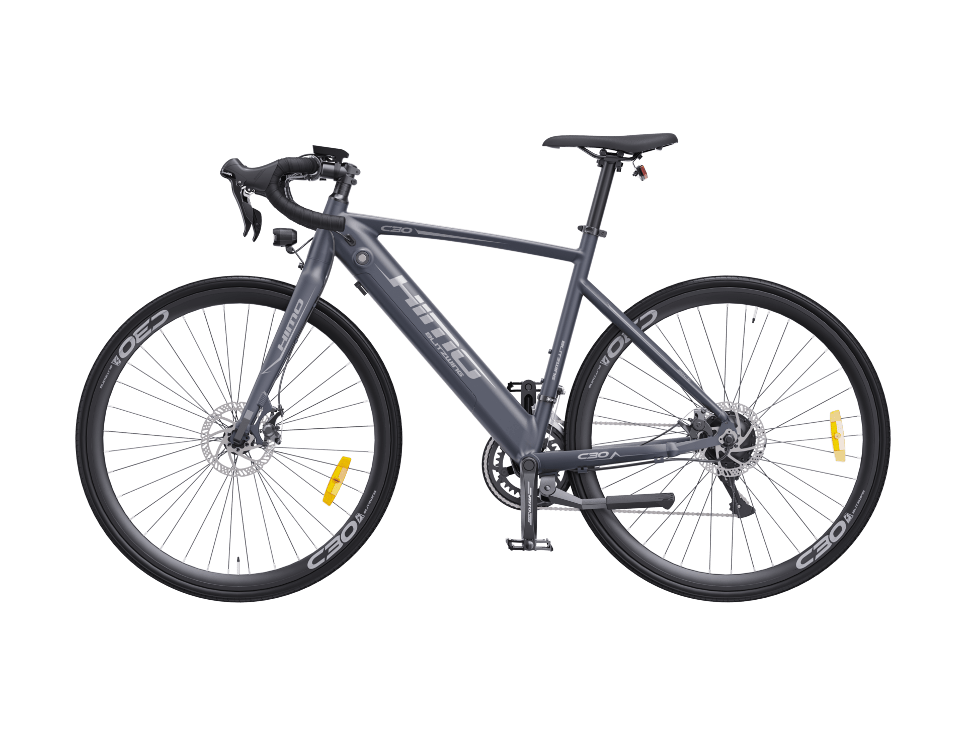 Himo C30S sähköpyörä harmaa vasen kylki
