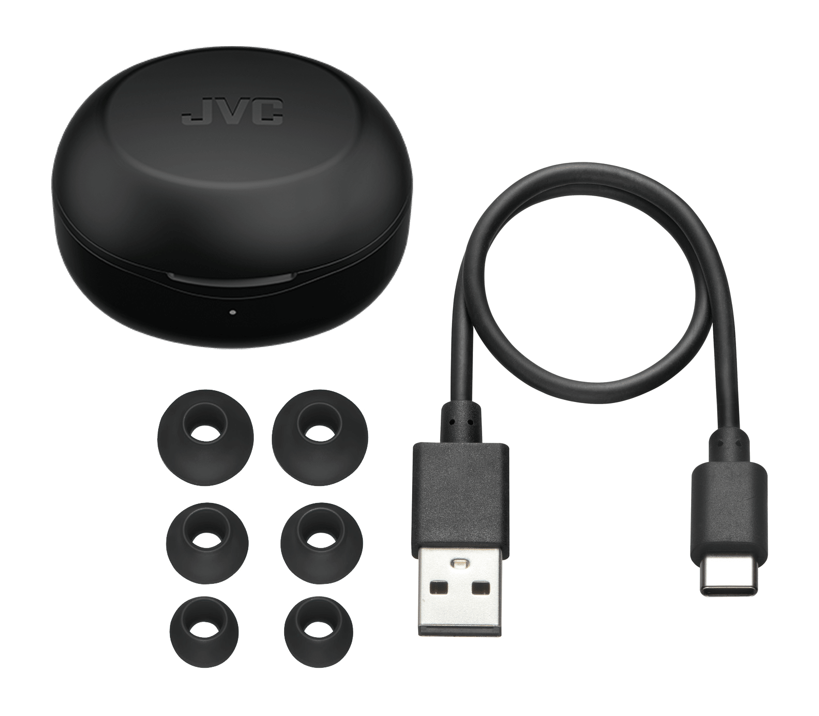 JVC nappikuuloke HA-A5T-BN pakkaussisältö