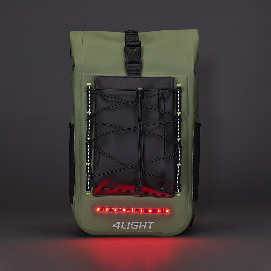 Elemove.fi 4light minilux vedenpitävä heijastinreppu LED-valoilla lapselle vihreä 3